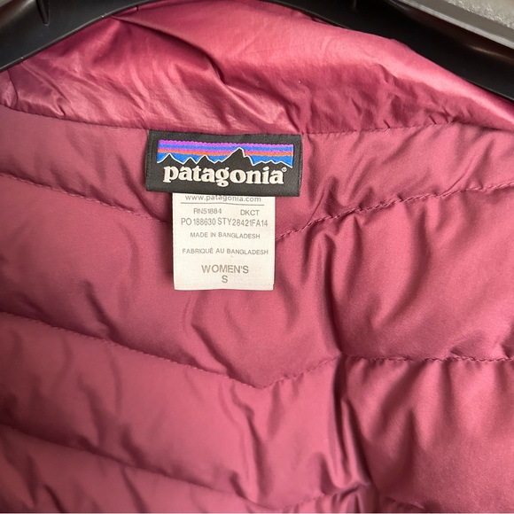 Patagonia Women Size S Prow Puffer Down Jacket Dark Currant Red 28421 - Picture 4 of 8